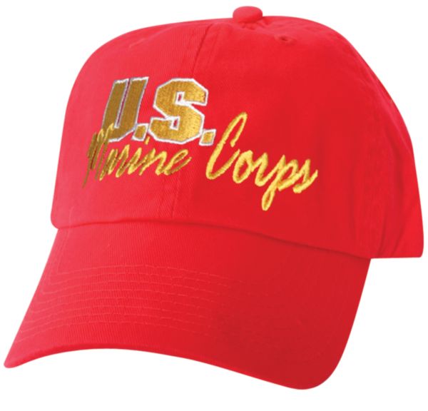 Ball Cap- US Marine Corps Red with Yellow Script